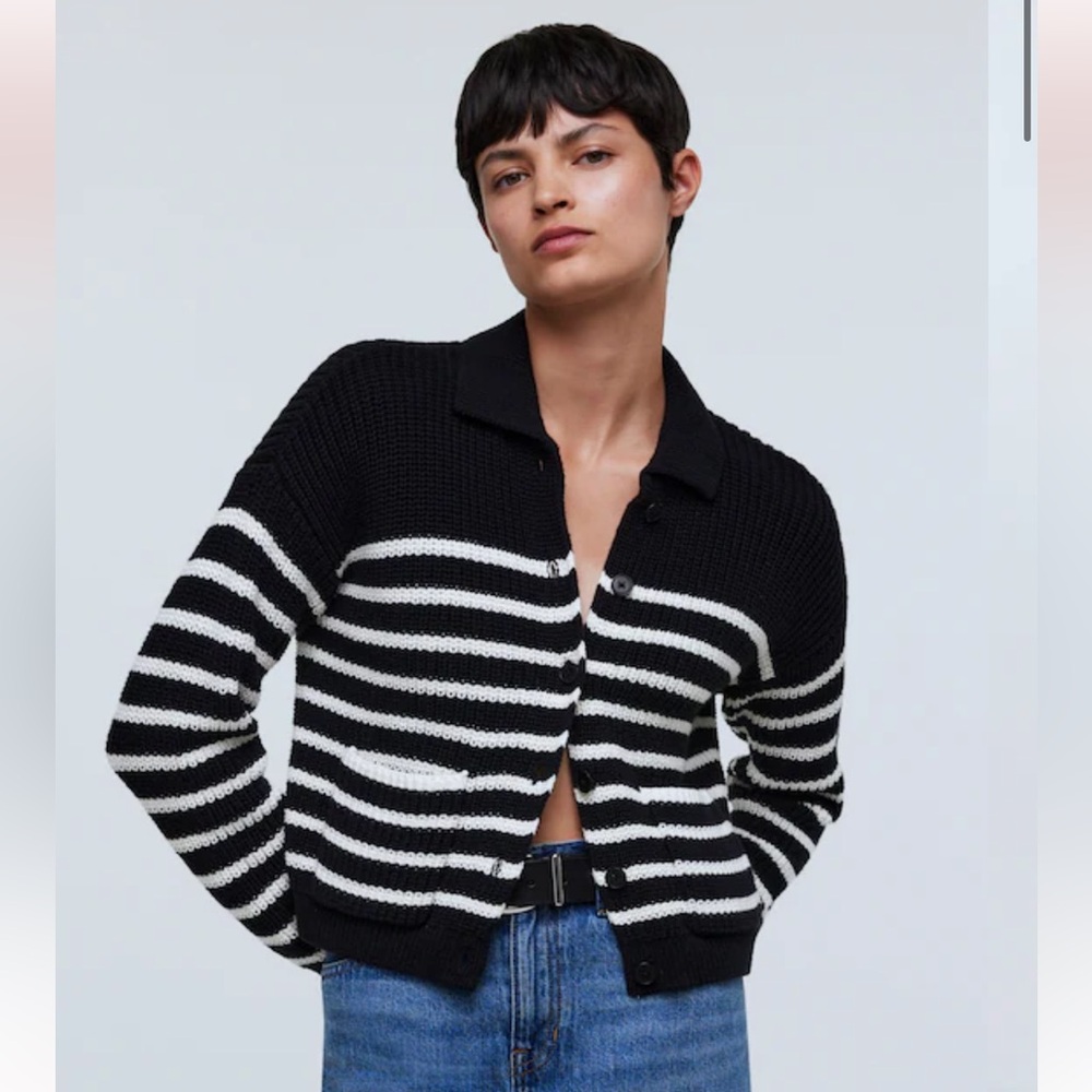 Madewell Ribbed Polo Cardigan Sweater